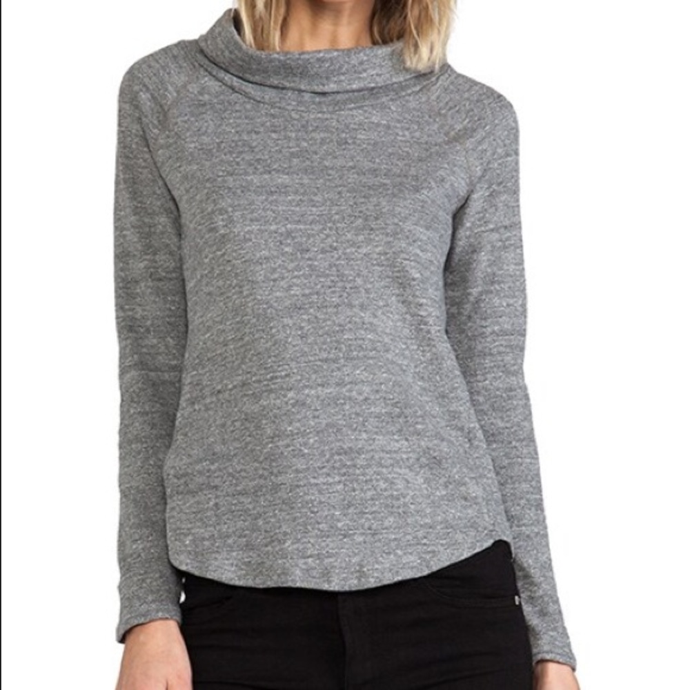James Perse Funnel Neck Cotton Top